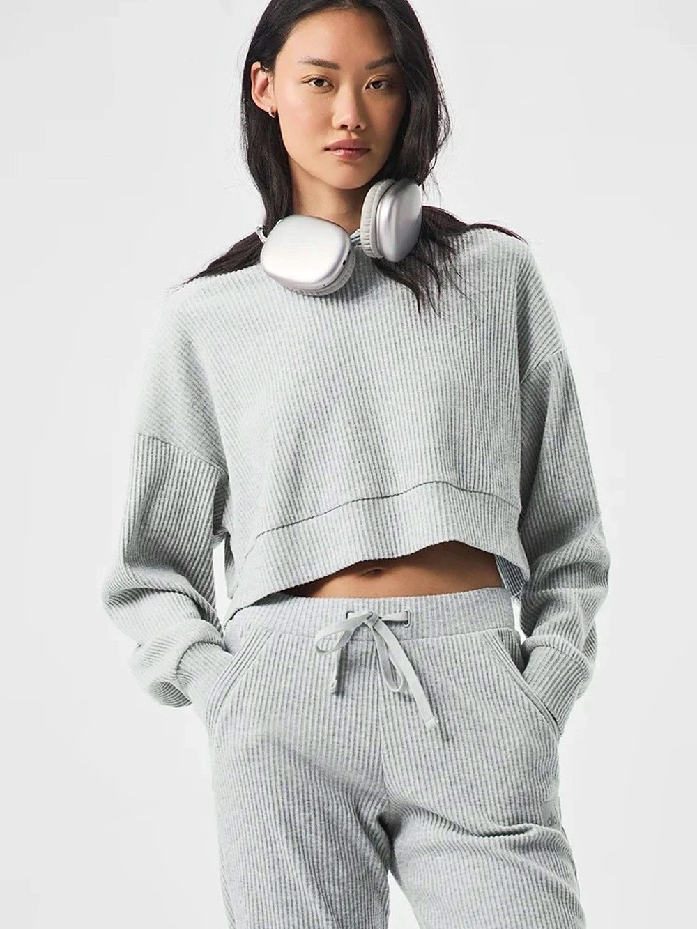 Alo yoga Muse Hoodie Athletic Heather Grey size S Like New